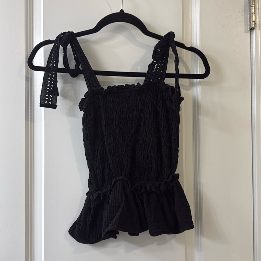 Black peplum top